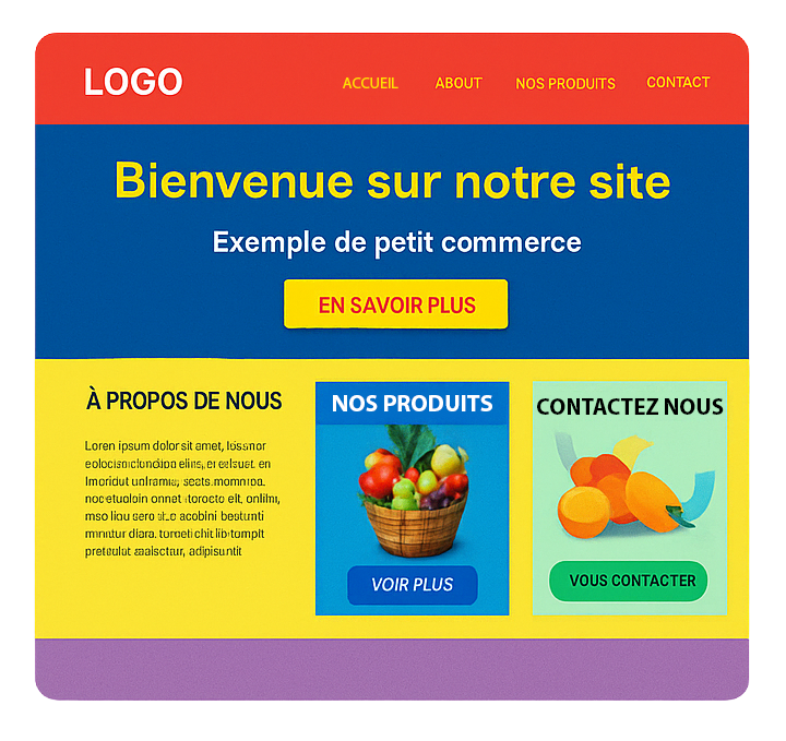 Exemple de site vitrine avant refonte – design non optimisé